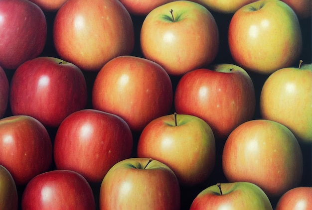 Rote und gelbe Äpfel auf dem Markt