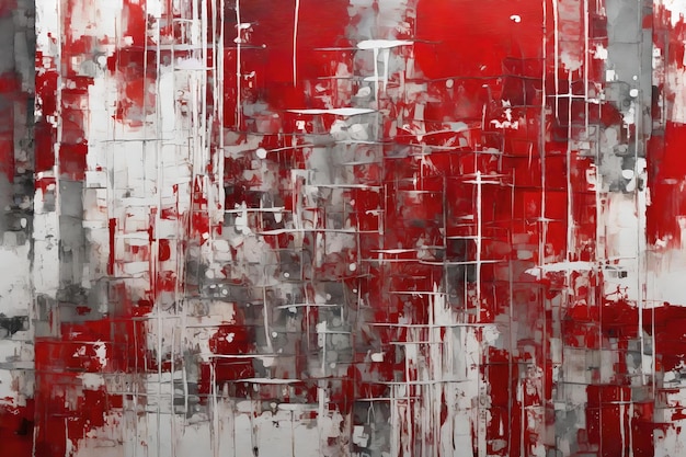 Rote und weiße graue abstrakte Malerei