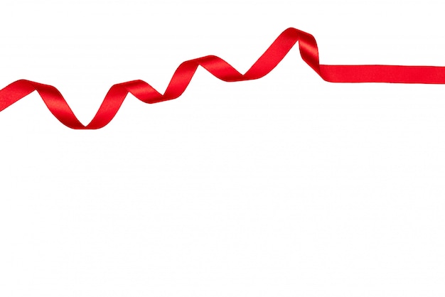 Rote wellenförmige Schleife isoliert. Party Dekoration