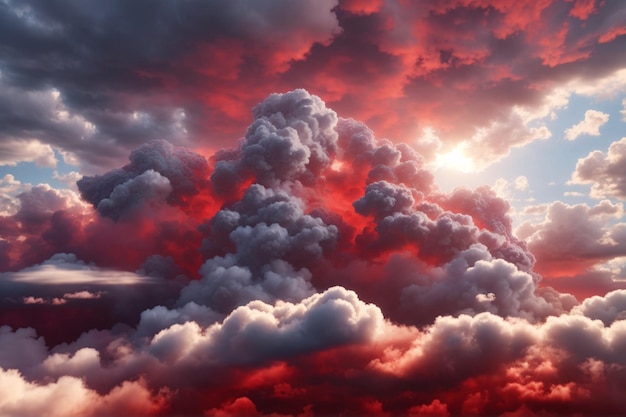 Rote Wolken Hintergrund Wolkenhintergrund Wolkenhintergrund Himmelshintergrund Wolken Textur AI Generativ