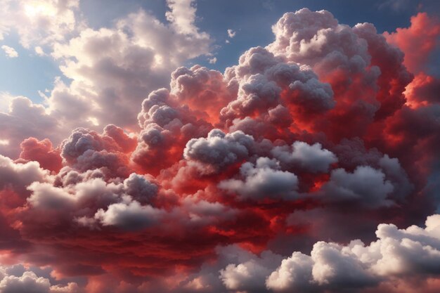 Rote Wolken Hintergrund Wolkenhintergrund Wolkenhintergrund Himmelshintergrund Wolken Textur AI Generativ