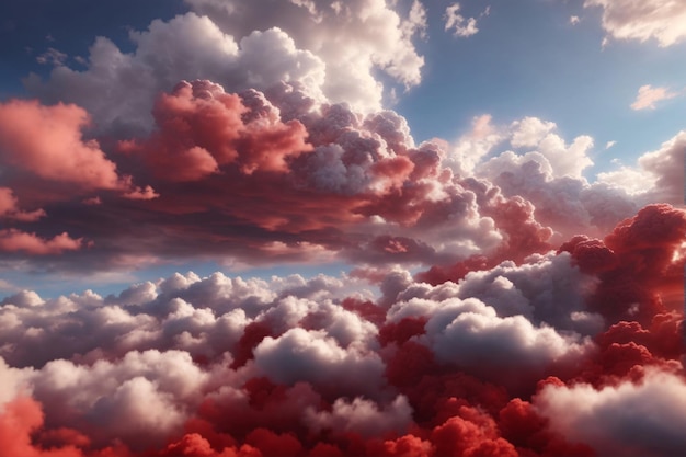 Rote Wolken Hintergrund Wolkenhintergrund Wolkenhintergrund Himmelshintergrund Wolken Textur AI Generativ