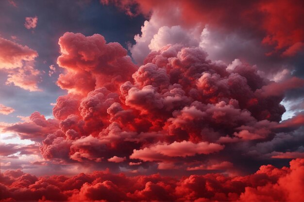 Rote Wolken Hintergrund Wolkenhintergrund Wolkenhintergrund Himmelshintergrund Wolken Textur AI Generativ