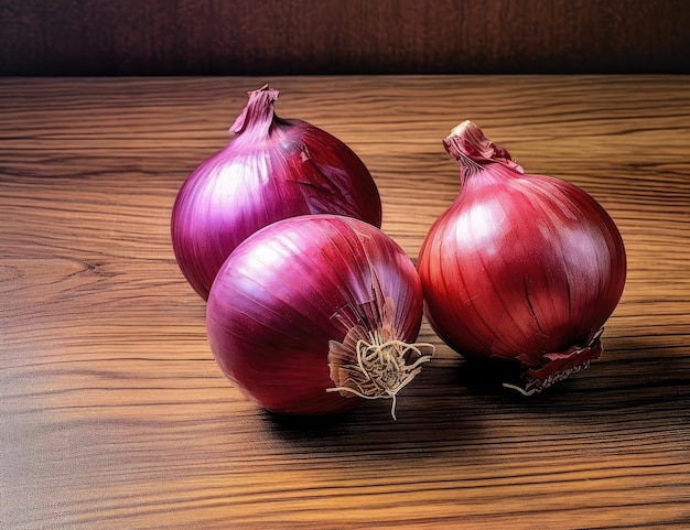 Rote Zwiebel auf Schneidebrett in der Küche