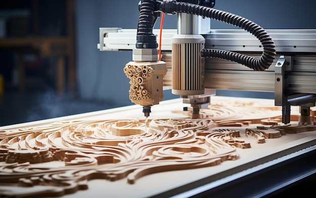 Foto roteador cnc water jet em uma superfície branca e limpa