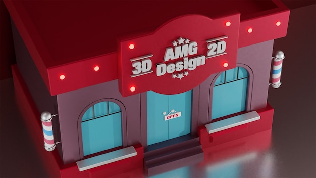 roter 3D-Shop