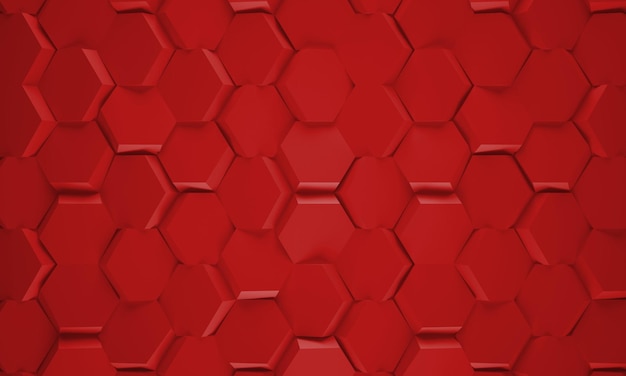 Roter abstrakter 3D-Hexagon-Hintergrund