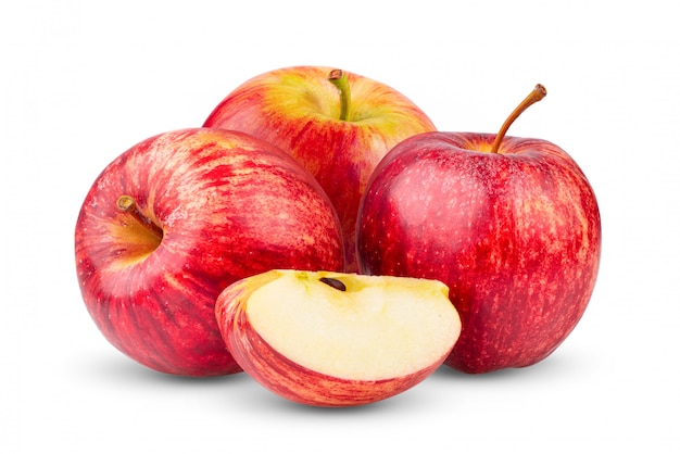 Roter Apfel auf Weiß