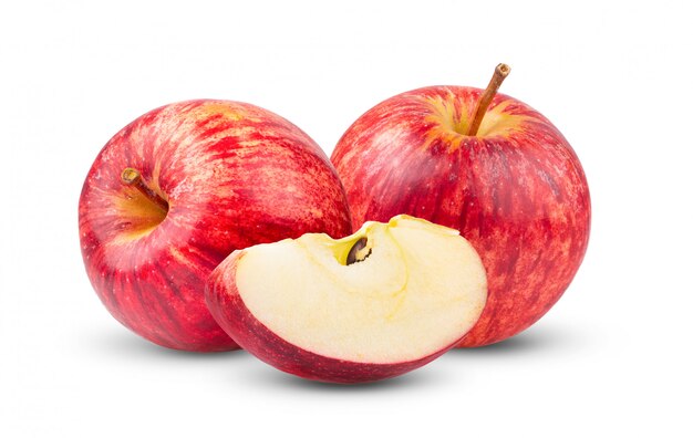 Roter Apfel auf Weiß