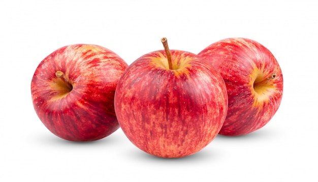 Roter Apfel auf Weiß