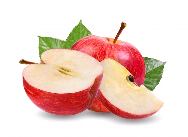 Roter Apfel auf weißem Raum