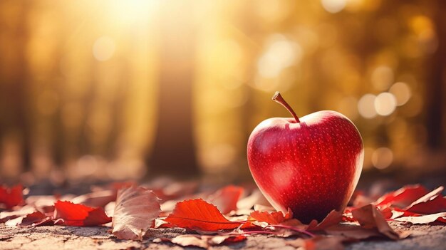 Roter Apfel Herbst Hintergrund