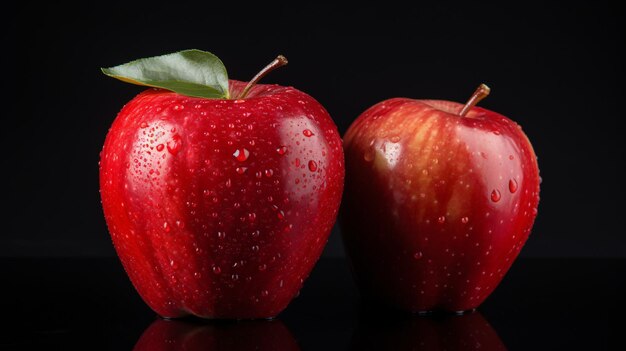 Roter Apfel mit einem halb isolierten