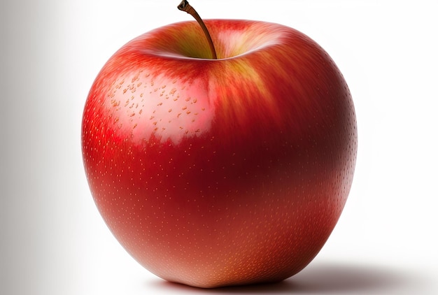Roter Apfel mit teilweiser Schärfentiefe und Beschneidungspfad isoliert auf weißem Hintergrund