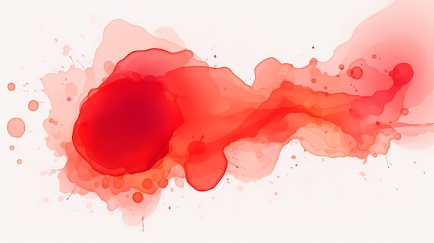 Foto roter aquarellfleck auf einem weißen, durchsichtigen hintergrund