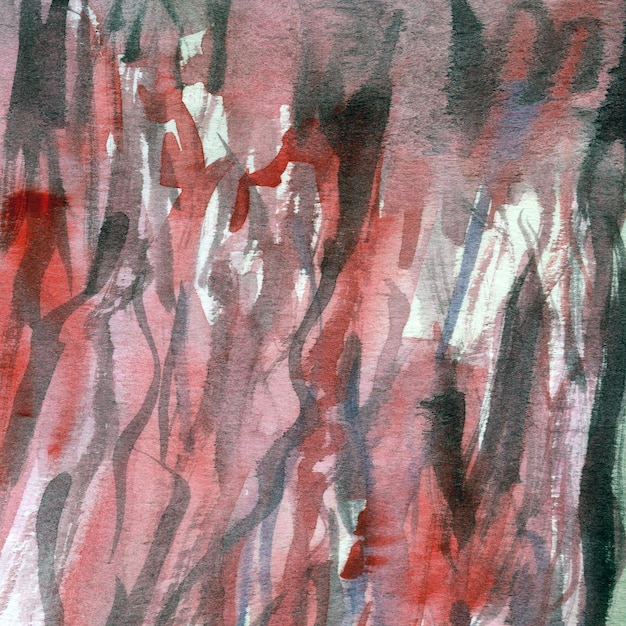 Roter Aquarellhintergrund mit Pinselstrichen streift Unterstreichungen