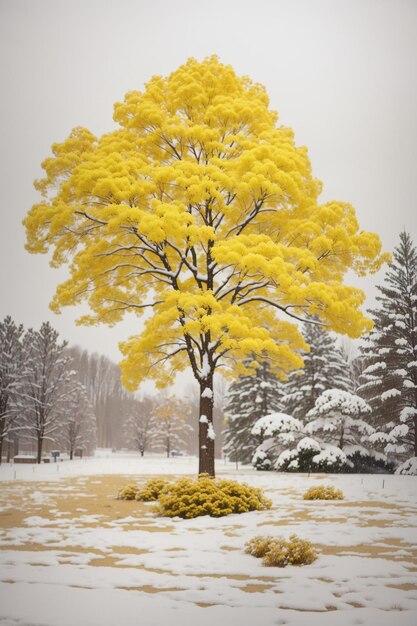 Foto roter baum und gelber baum