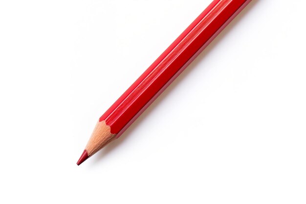 Roter Bleistift isoliert auf weißem Hintergrund Generative KI