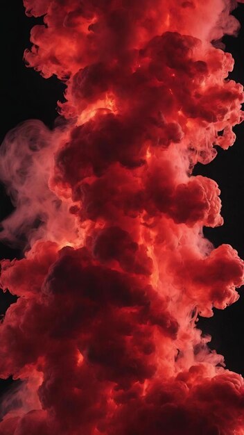 Roter Dampf auf schwarzem Hintergrund