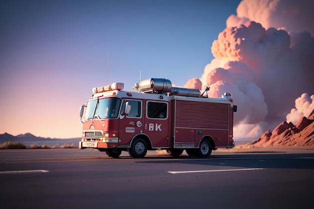 Roter Feuerwehrwagen Feuerverhütungskontrolle Katastrophe Spezialfahrzeug Tapeten Hintergrundillustration