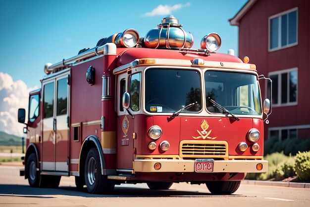 Roter Feuerwehrwagen Feuerverhütungskontrolle Katastrophe Spezialfahrzeug Tapeten Hintergrundillustration