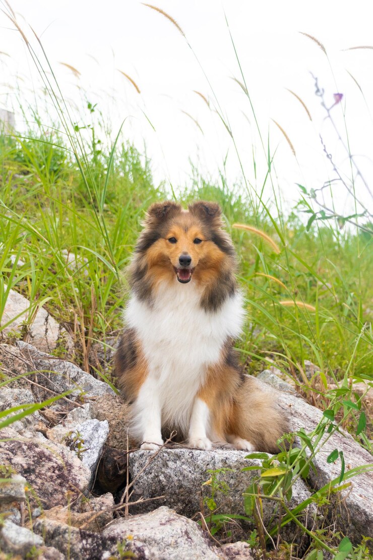 Roter, flauschiger Shetland Sheepdog