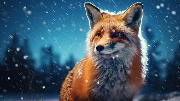 roter Fuchs im Schnee im Stil von Philip Hodas