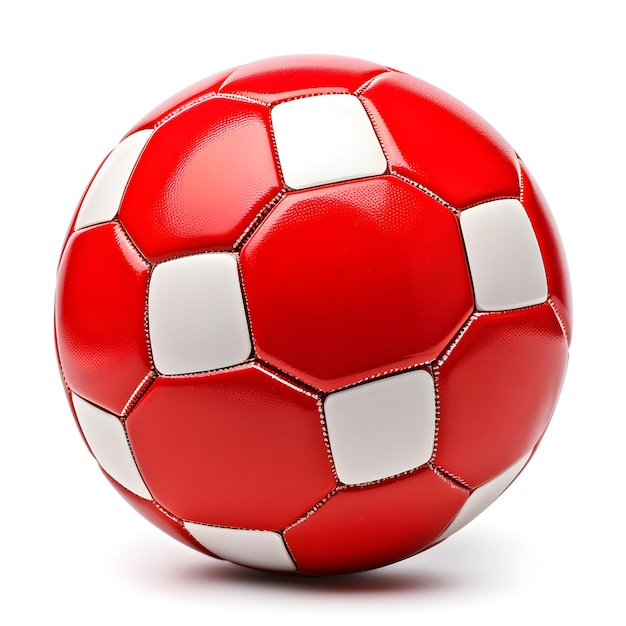 Roter Fußball isoliert auf weißem Hintergrund