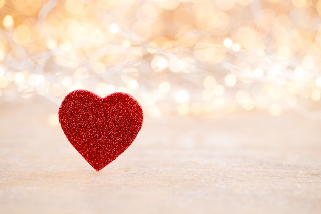 Roter Herz-Bokeh-Hintergrund, Valentinstag-Grußkarte