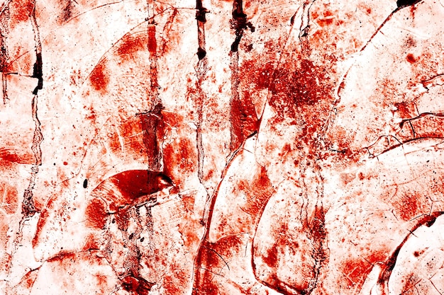 Roter Hintergrund beängstigend blutige schmutzige Wände für die Hintergrundwände sind voller Blutflecken und Kratzer