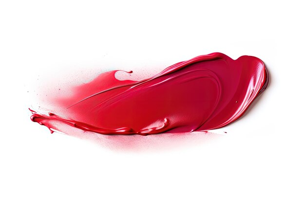 Roter Lippenstiftfleck auf weißem Hintergrund Flüssigkeits-Make-up-Probe