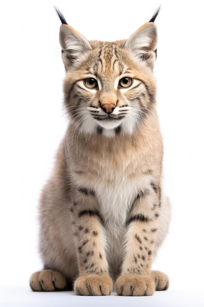 Roter Luchs isoliert auf weißem Hintergrund