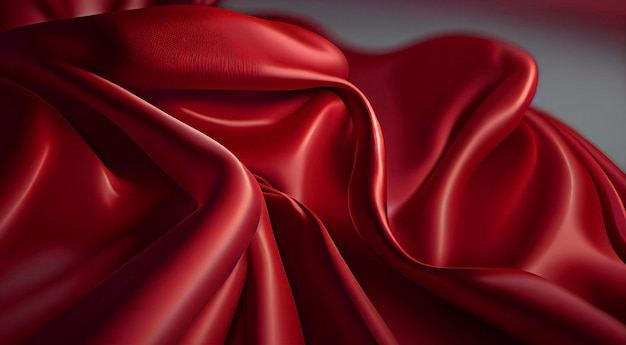 Roter Luxusstoff-Hintergrund mit Kopierraum roter Gradient-Seidenstoff-Huntergrund ai generativ