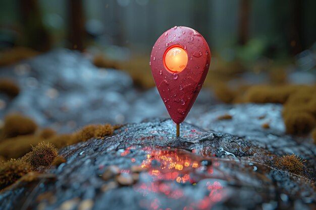 Foto roter markierer mit rotem licht beleuchtet