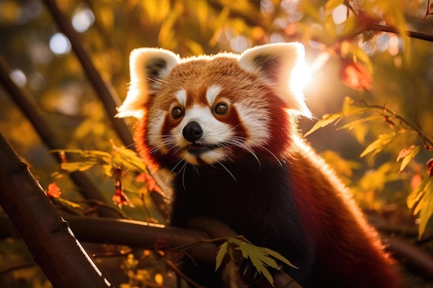 Roter Panda auf Baumzweigen