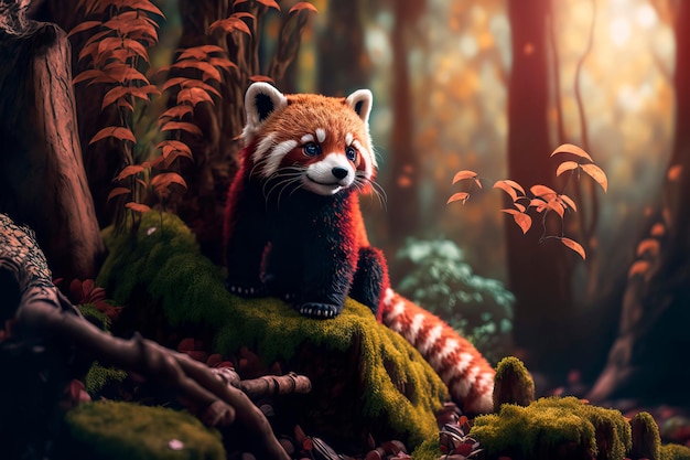 Roter Panda im Dschungel Generative KI