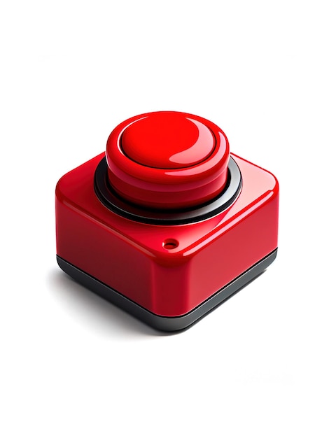 Roter Panikknopf auf weißem Hintergrund, erstellt mit generativer KI