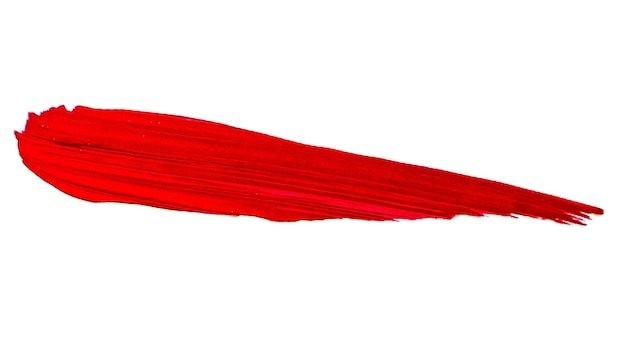 Roter Pinselstrich auf weißem Hintergrund