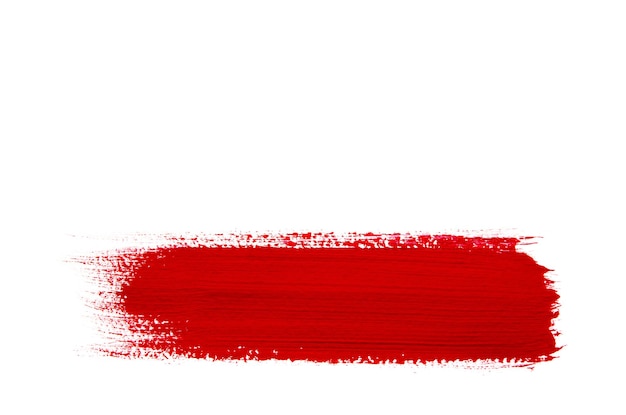 Roter Pinselstrich isoliert auf Grunge-Hintergrund