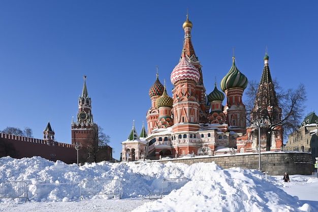 Roter Platz in Moskau nach einem Schneefall