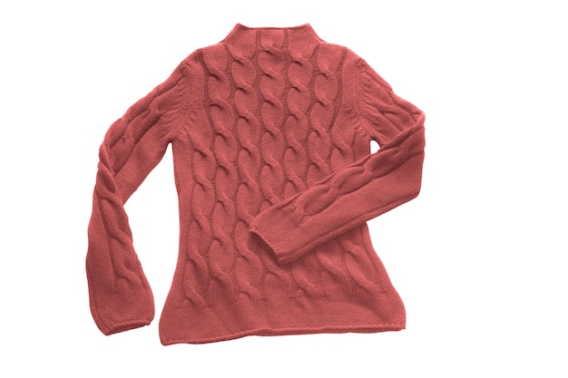 Roter Pullover mit Muster enthält Beschneidungspfad