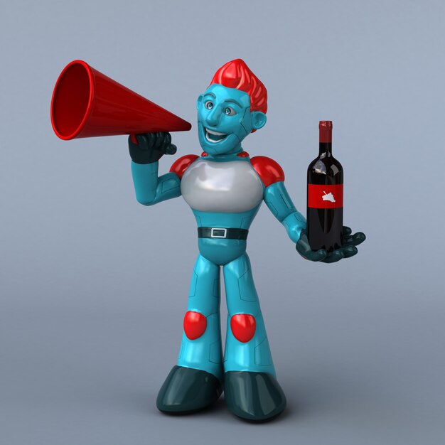 Roter Roboter - 3D-Charakter