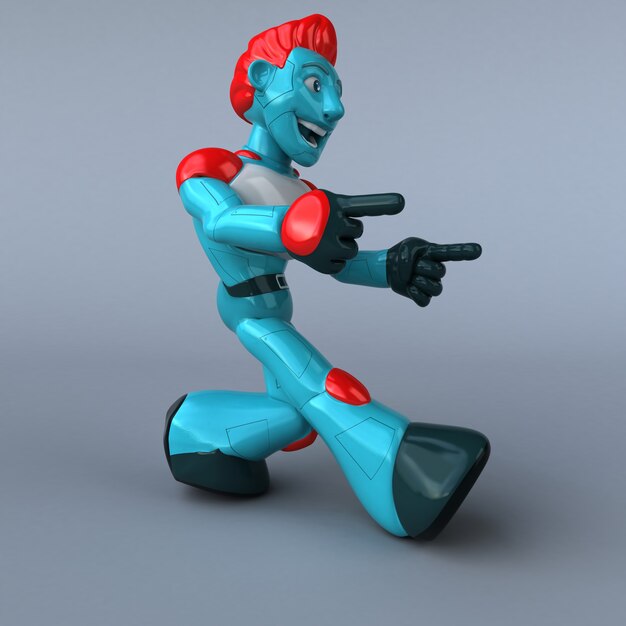 Roter roboter - 3d-illustration