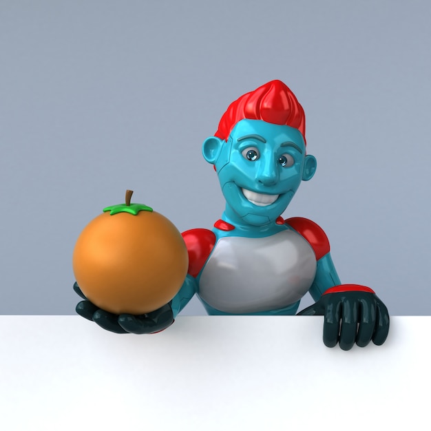 Roter Roboter - 3D-Illustration