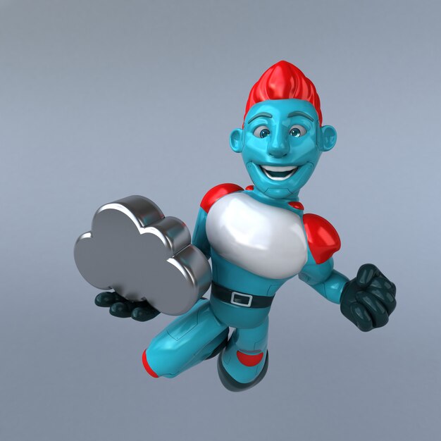 Roter Roboter - 3D-Illustration