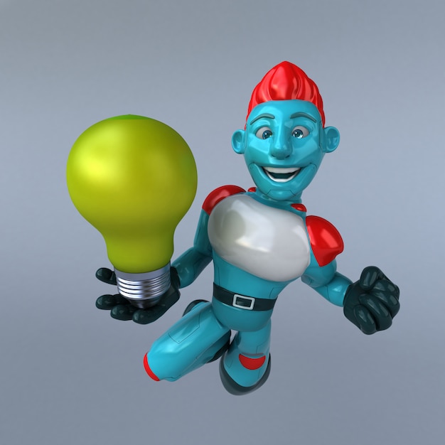 Roter Roboter - 3D-Illustration