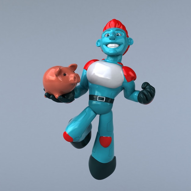 Roter Roboter - 3D-Illustration