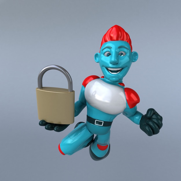 Roter Roboter - 3D-Illustration