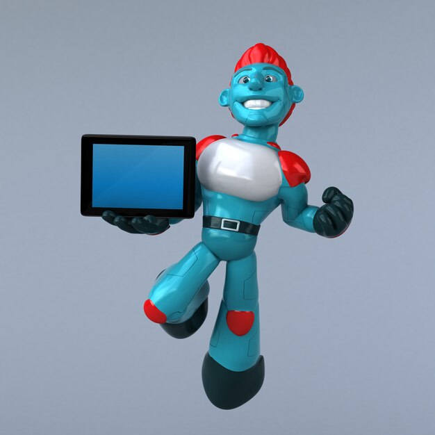 Roter Roboter - 3D-Illustration