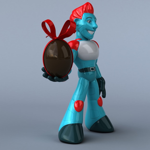 Roter Roboter - 3D-Illustration